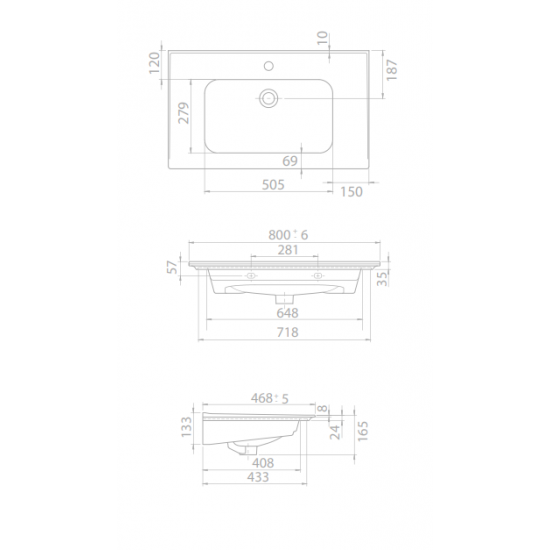 Νιπτήρας Επίπλου Πορσελάνης 80x47cm Cerastyle Blue 042300-u Λευκό Νιπτήρας Επίπλου Πορσελάνης 80x47cm Cerastyle Blue 042300-u Λευκό